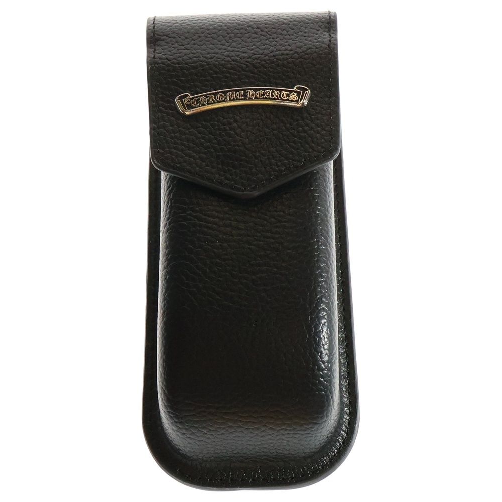 クロムハーツ スクロールラベル ハードケース レザー メガネケース