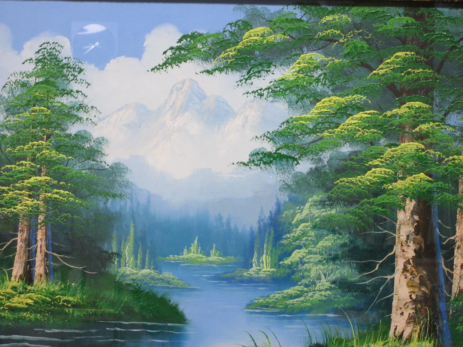 K. Murata 風景画 油彩画 木製フレーム付き K. Murata 風景画 油彩画