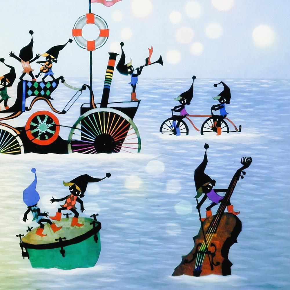 真作】【WISH】藤城清治「こびとの旅立ち」ダイモンドスクリーニング