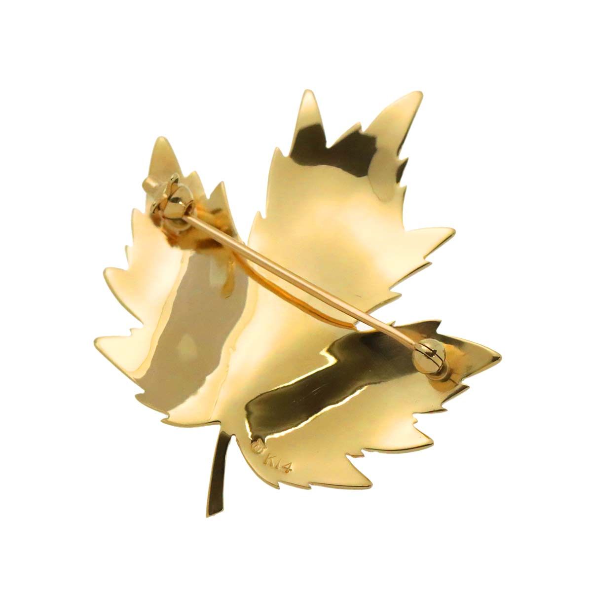 ミキモト MIKIMOTO アコヤ真珠 6.5mm ブローチ K14 YG イエロー