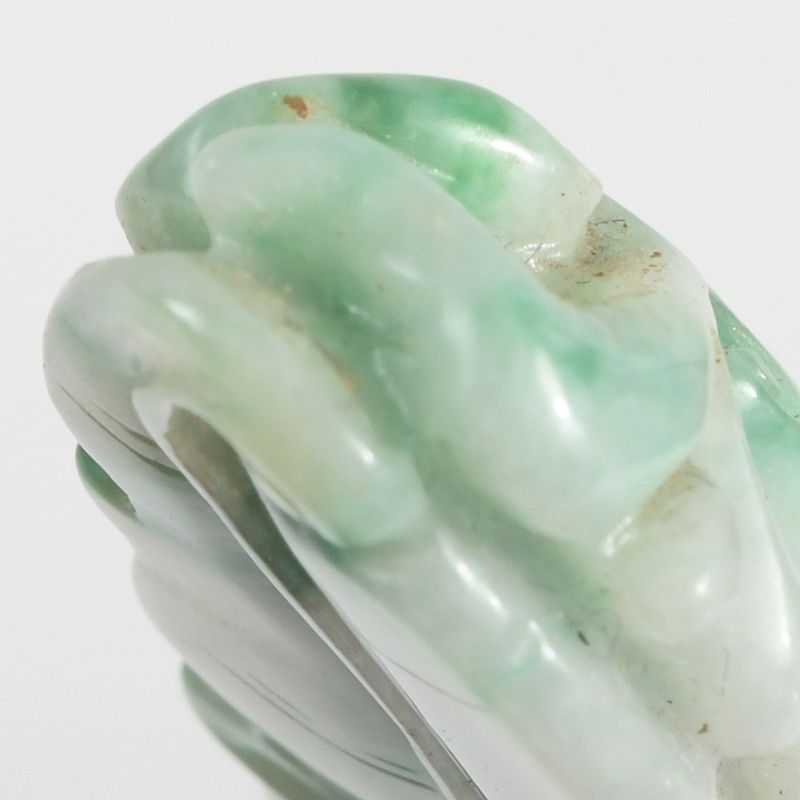 中国 玉石翡翠玉彫刻 獅子 根付 鑑定書付 C S22 - メルカリ