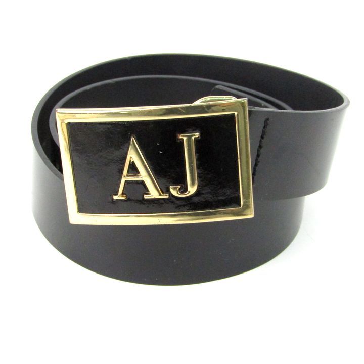 アルマーニ・ジーンズ ベルト レザー ロゴバックル イタリア製