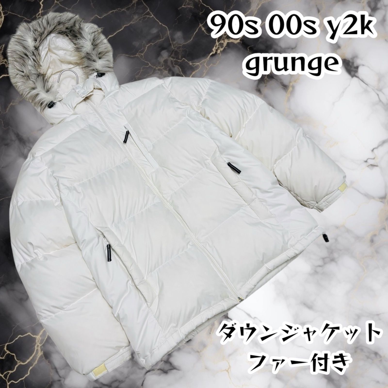 y2k 00s 90s ファーダウンジャケット 平成ギャル ギャル男 姫ギャル 白