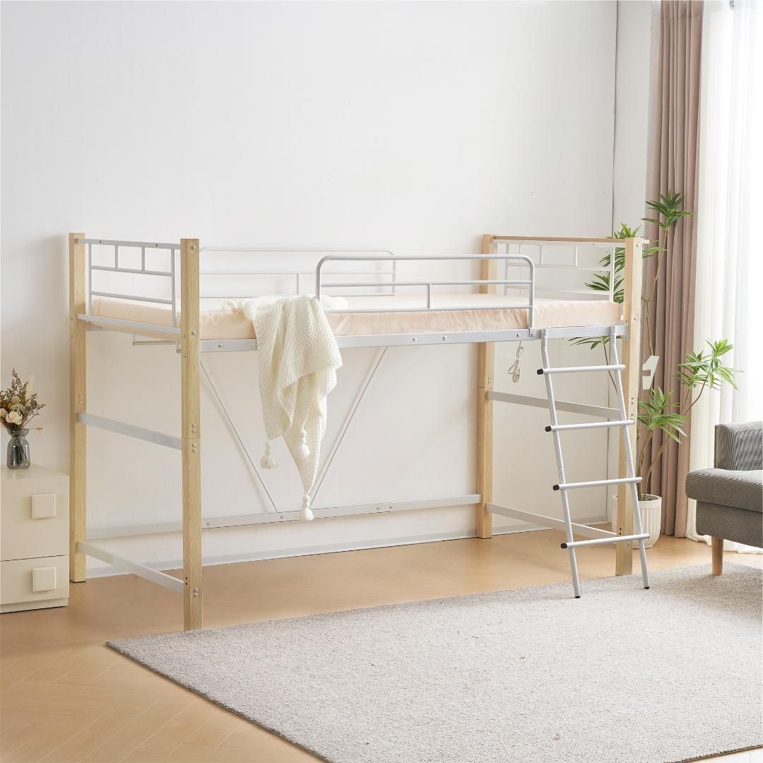 ロフトベッド パイプベッド シングル 耐荷重150kg 高さ140cm システム