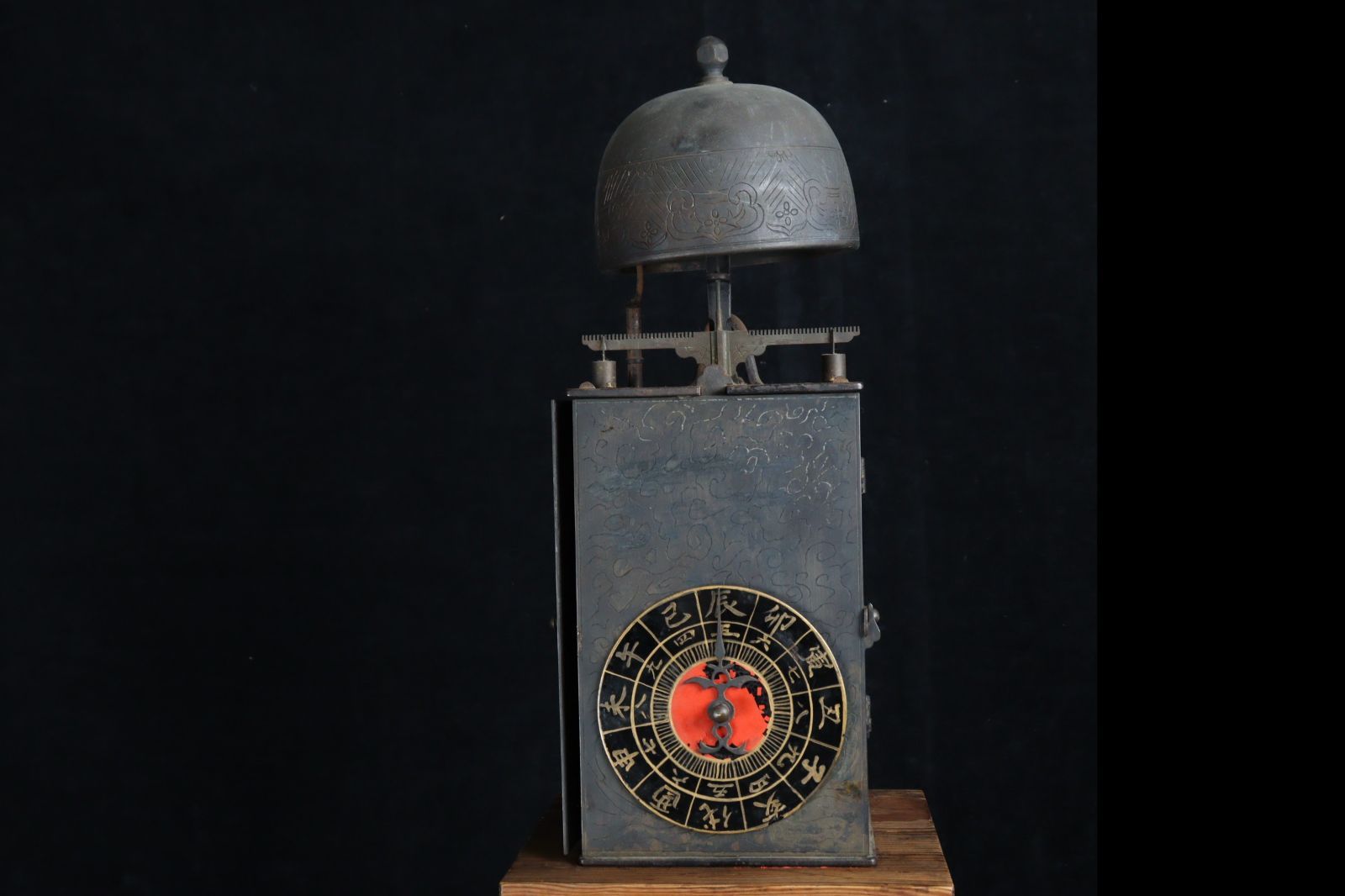 江戸時代 大名時計 一挺天符 干支文字盤 145.5cm 22kg 和時計唐物 骨董