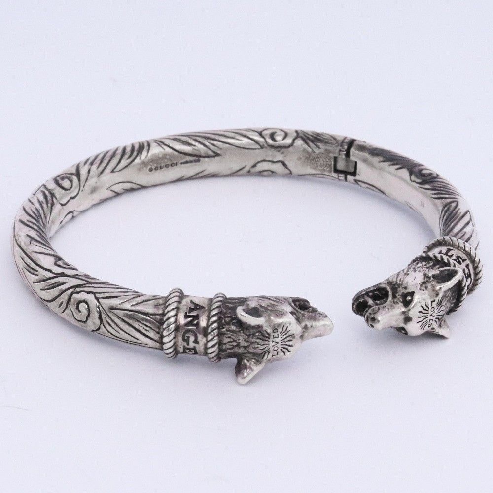 GUCCI アンガーフォレスト ウルフヘッド バングル シルバー925 サイズ