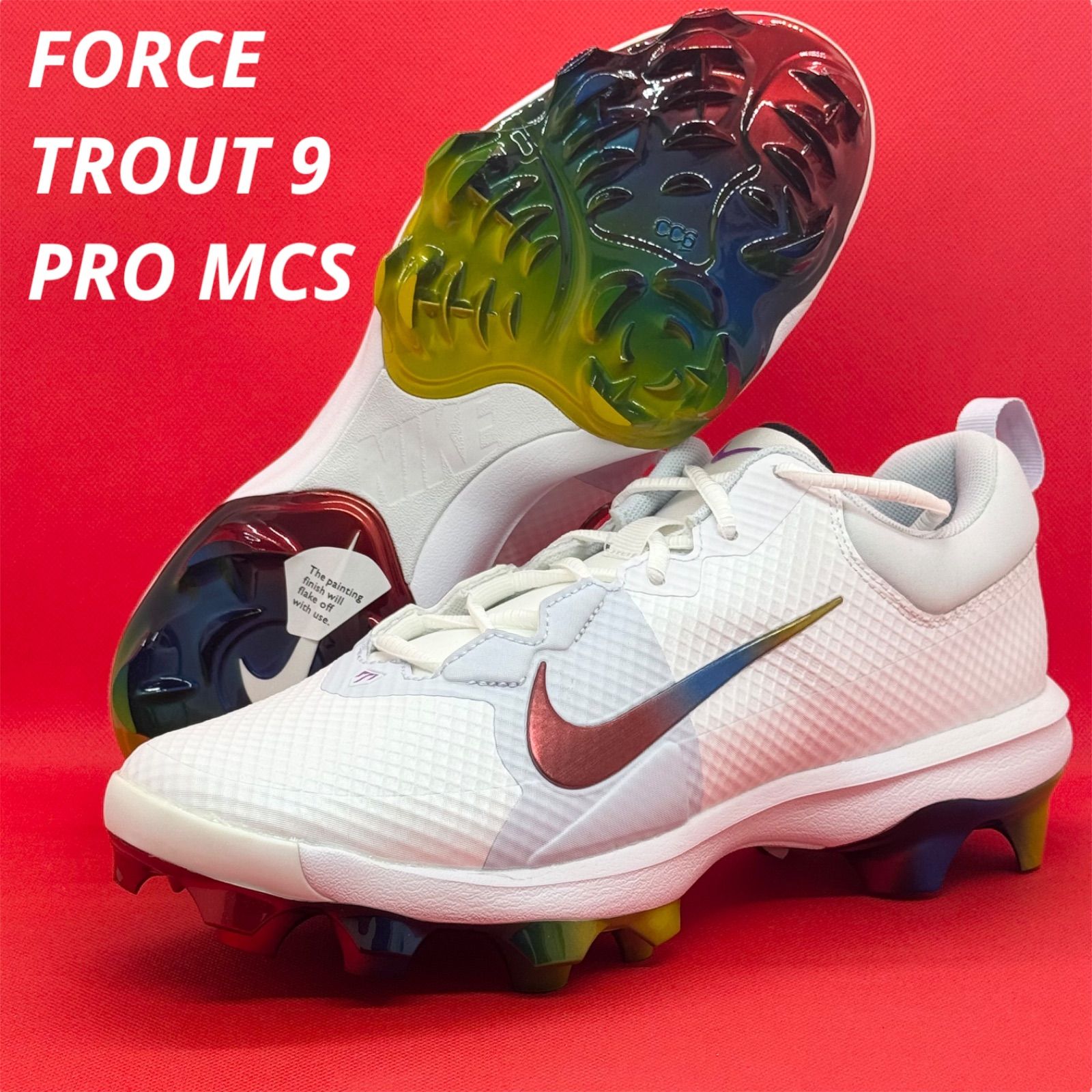ナイキ 野球スパイク フォーストラウト9プロMCS ホワイト×マルチカラー