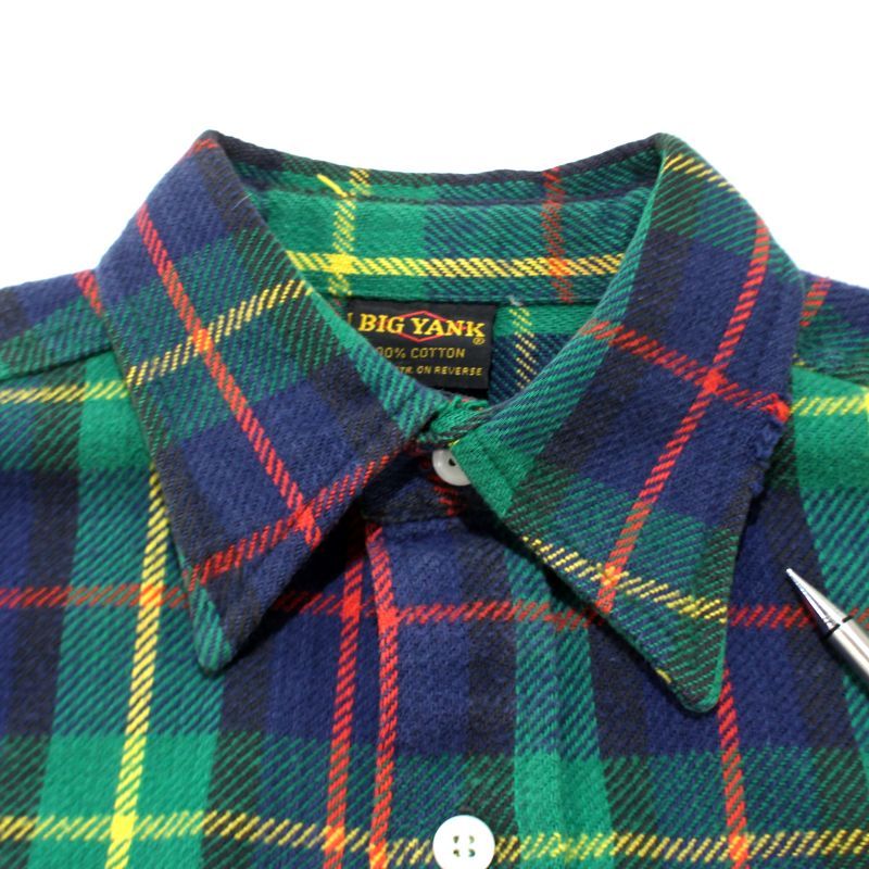 70s vintage BigYank チェック柄 ネル 長袖シャツ メンズ Sサイズ相当
