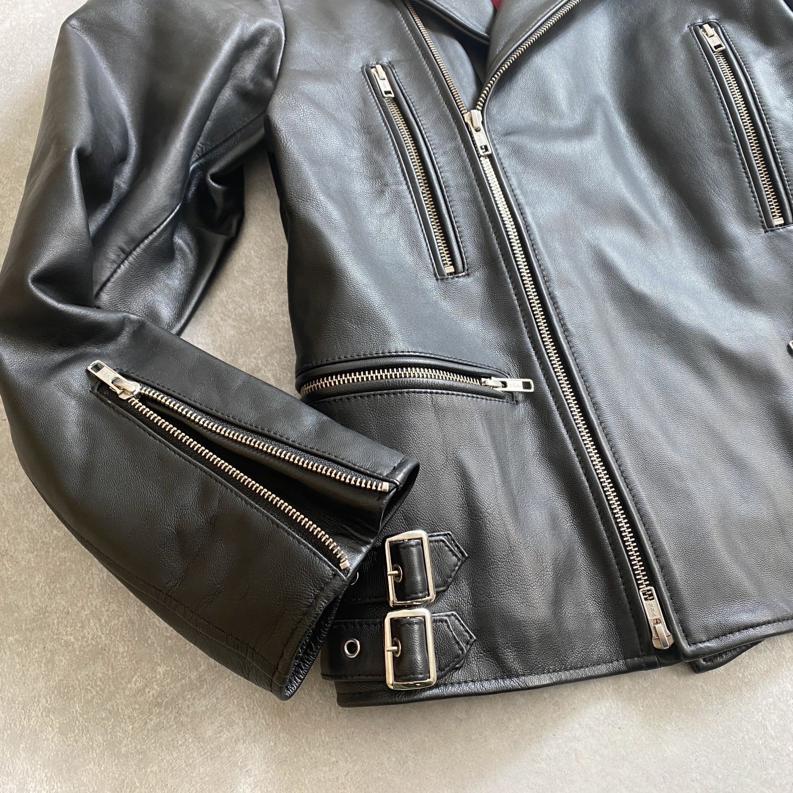 ☆アーバンリサーチ/羊革 ラムレザー ダブルライダースジャケット