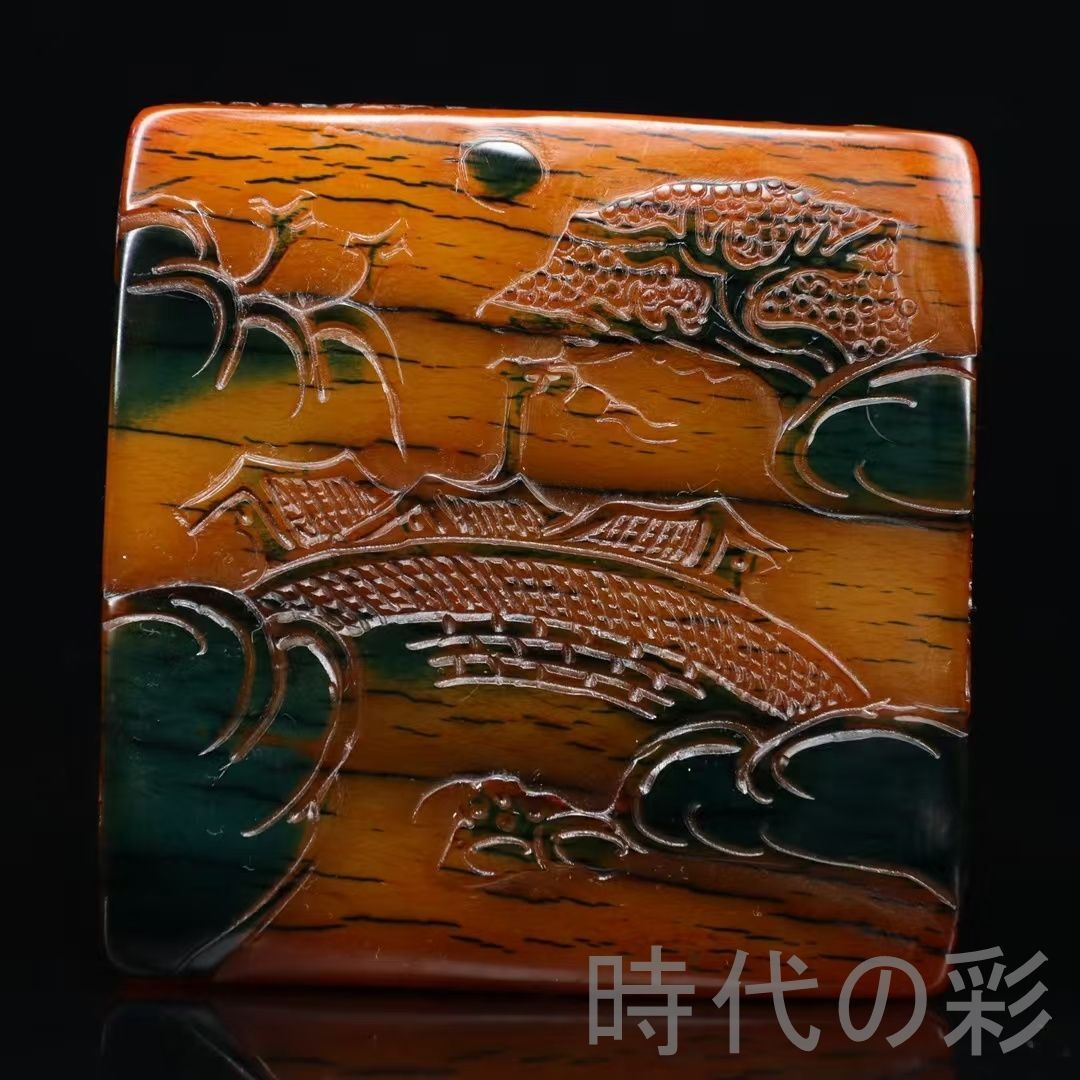 中国古美術 旧蔵 乙未年 篆刻家 黄易作 田黄石 烏鴉皮 博意印章 工芸品