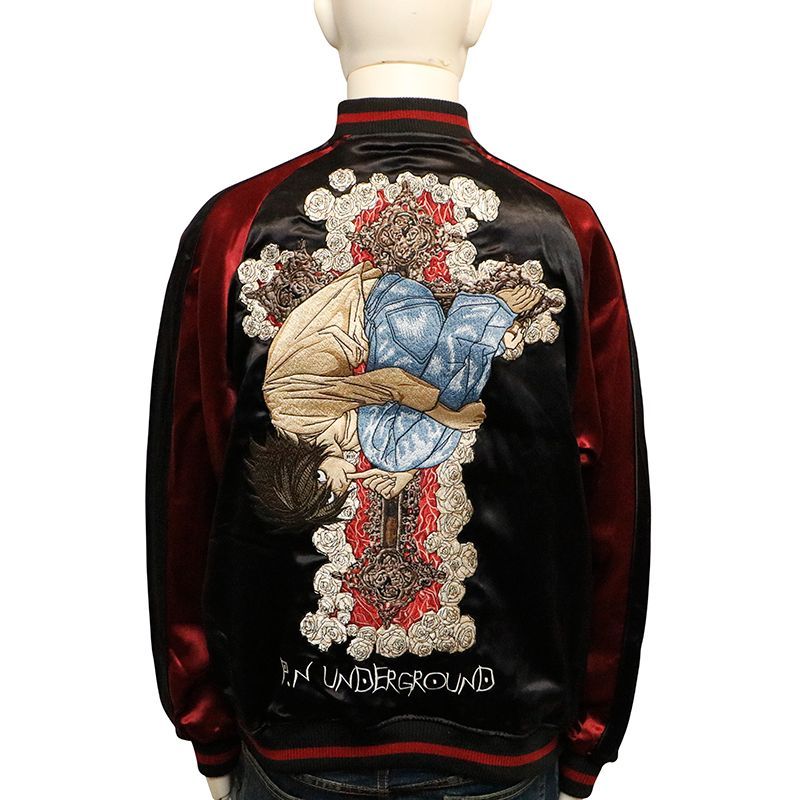 P.N.UNDERGROUND × DEATH NOTE エル 刺繍 リバーシブル スカジャン