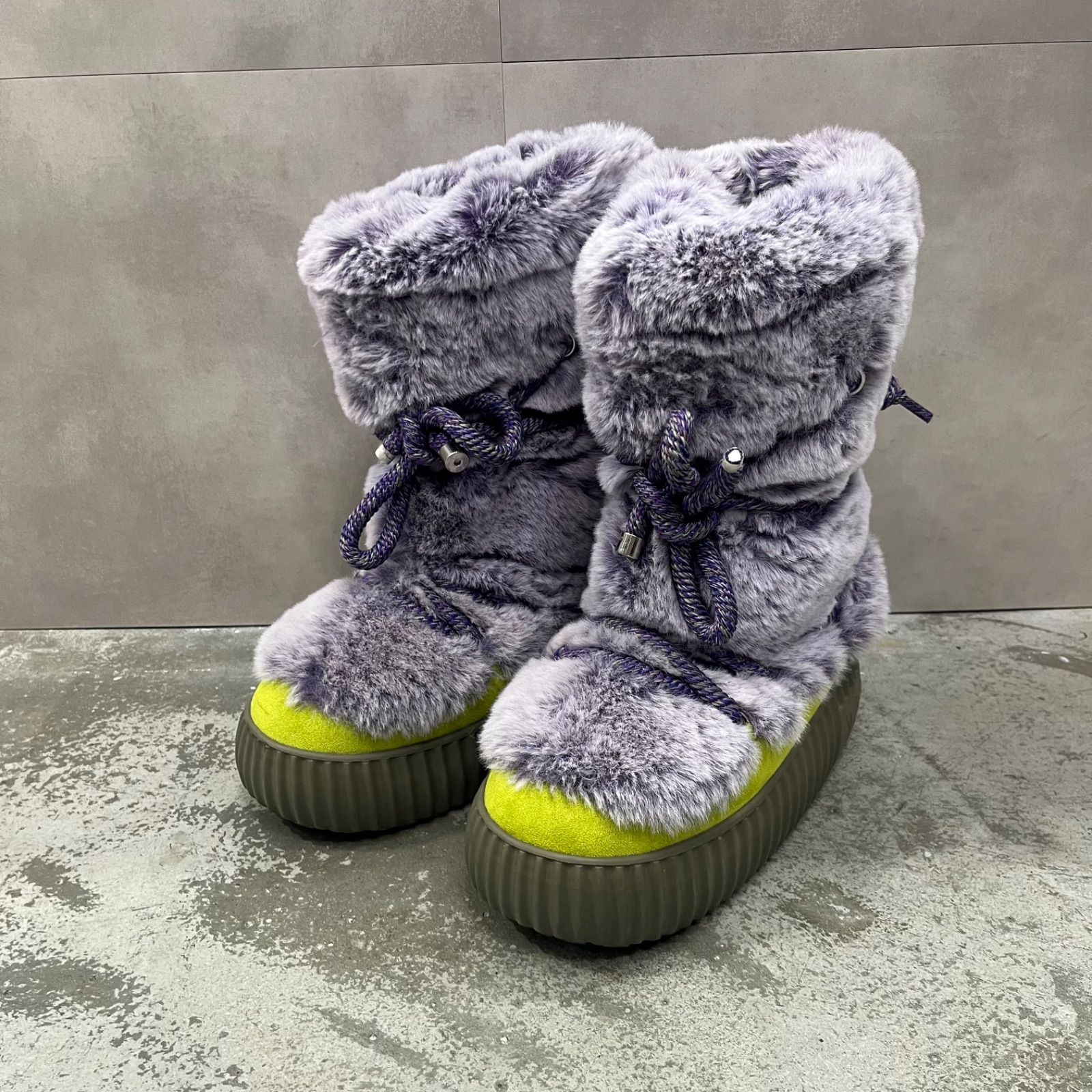 YELLO MOU FAUX FUR BOOTS ファー ブーツ イエロー XXL 94261A1 - メルカリ