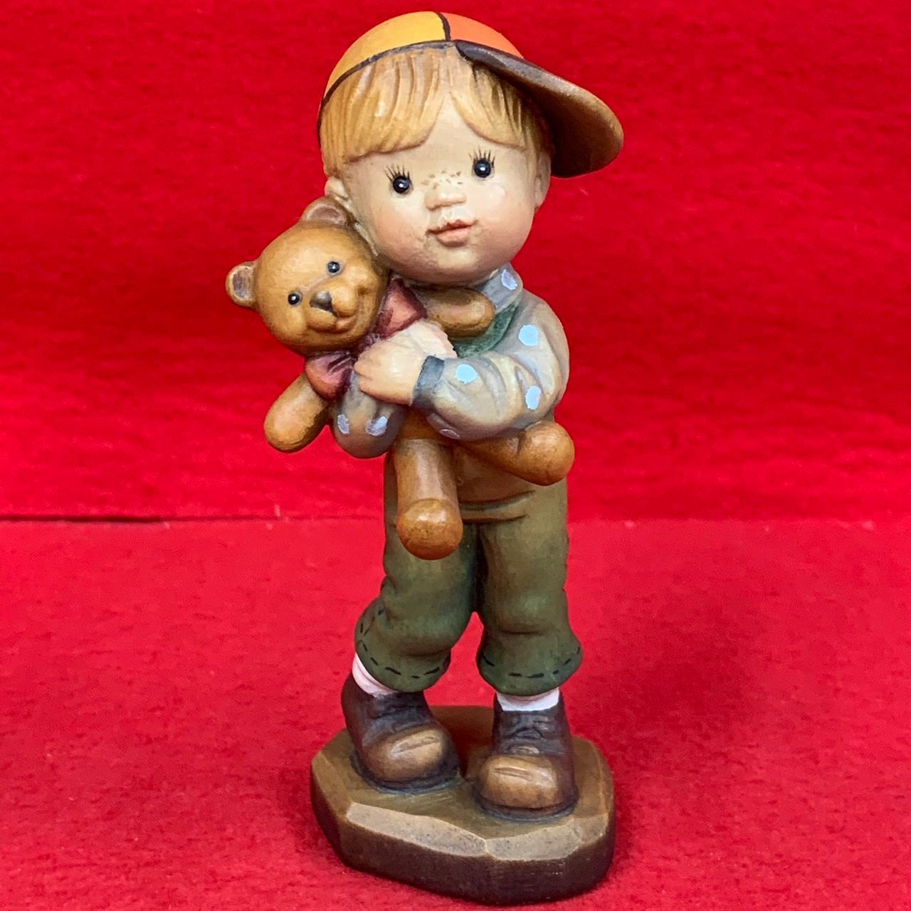 アンリ人形 木彫り サラケイ Bearly Ready 12cm Anri イタリア 置物 J1