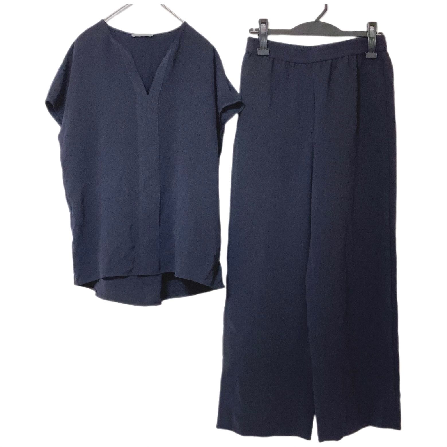 z1387【美品】thenry luxe セオリーリュクス パンツセットアップ 紺