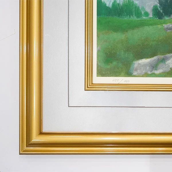 版画 東山魁夷 「早春の丘」 オリジナル リトグラフ 生前の作品 額付き