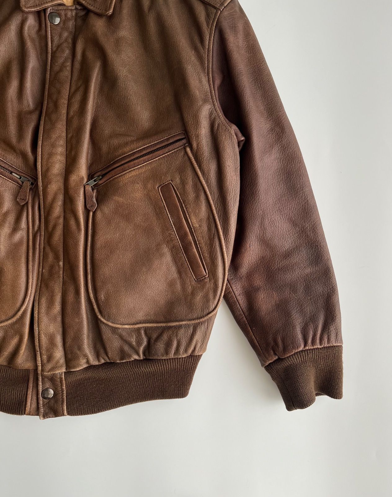 FW1991 EMPORIO ARMANI A-2 LEATHER JACKET 1990年代 オールド
