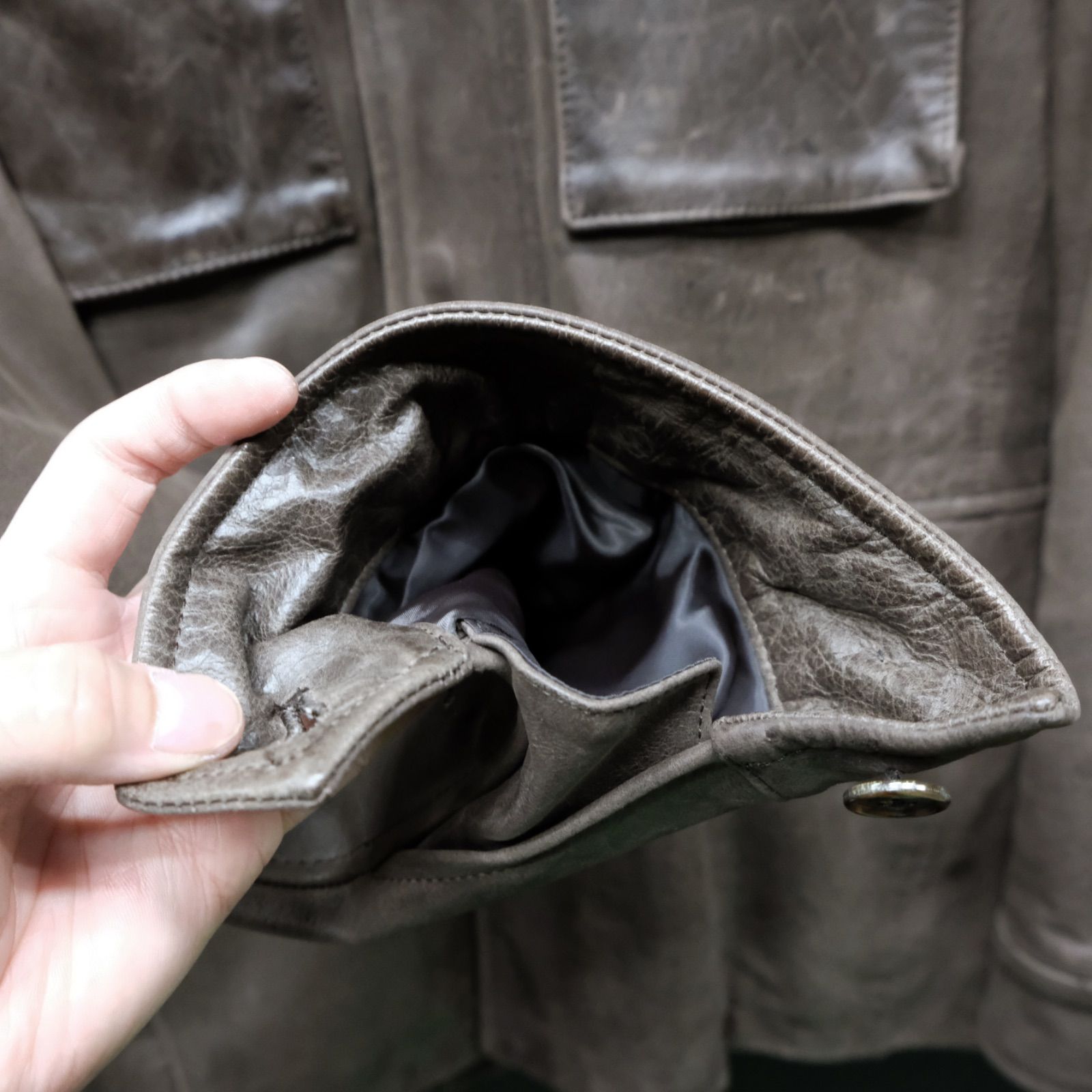 UNITED ARROWS M-65 レザージャケット M 牛革 ミリタリー フィールド