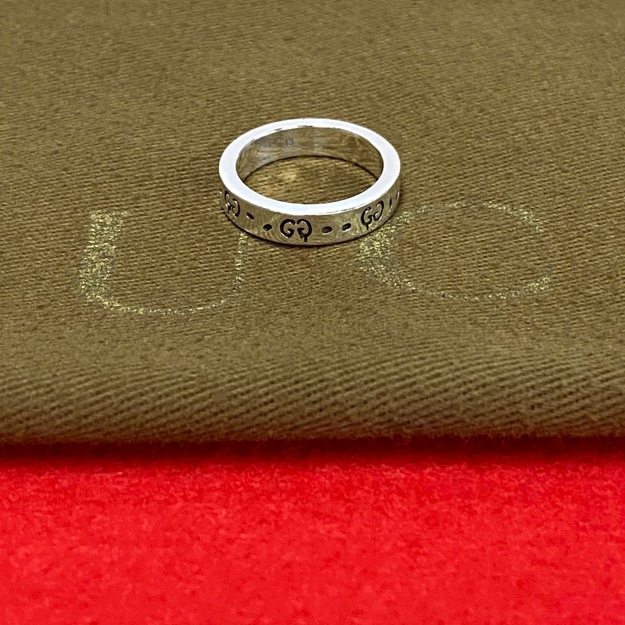 極 美品 希少品 GUCCI グッチ ゴーストリング GG ロゴ シルバー925