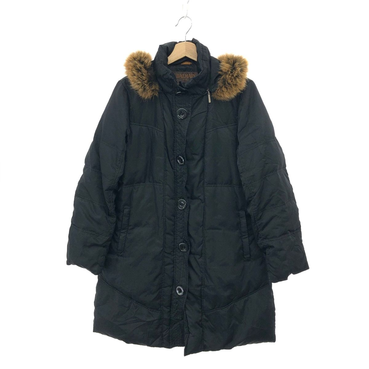 BALMAIN PARIS バルマン ダウンコート サイズ:L ブラック レディース