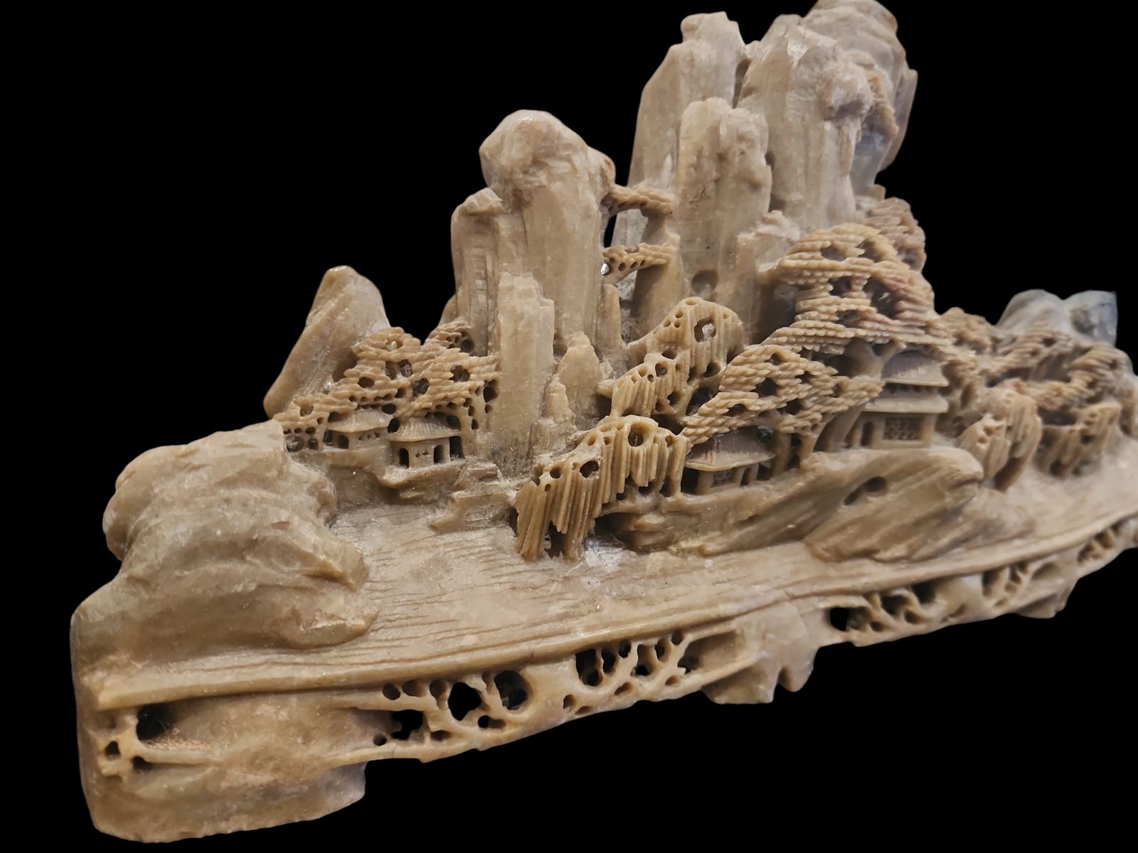 中国美術 置物 寿山石 オブジェ 中国古玩 彫刻 石彫刻 山水 盆石 鑑賞