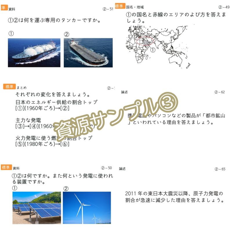 中学受験 暗記カード 極める地理(分野別) サピックス コアプラス 予習