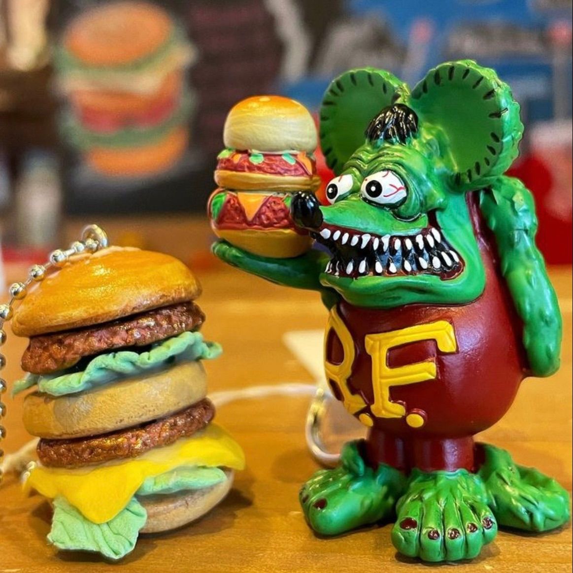 新品 🇺🇸 RatFink キーリング 【ハンバーガー】キーホルダー ラット