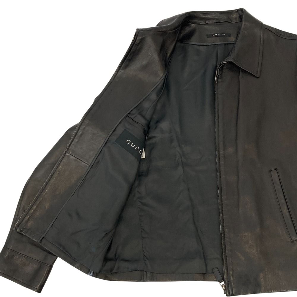 美品 GUCCI グッチ トムフォード期 レザー シングルライダース