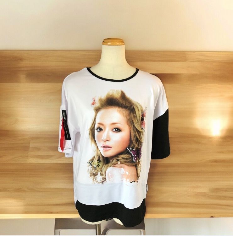 即日発送】浜崎あゆみ 一部トリックダメージ 希少 白黒デザインTシャツ