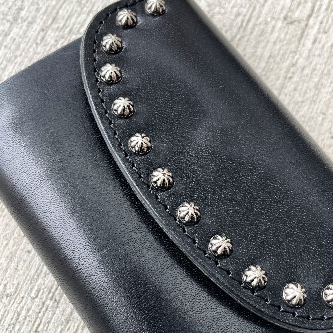 栃木レザー コンパクト財布 コンパクトウォレット スタッズ財布