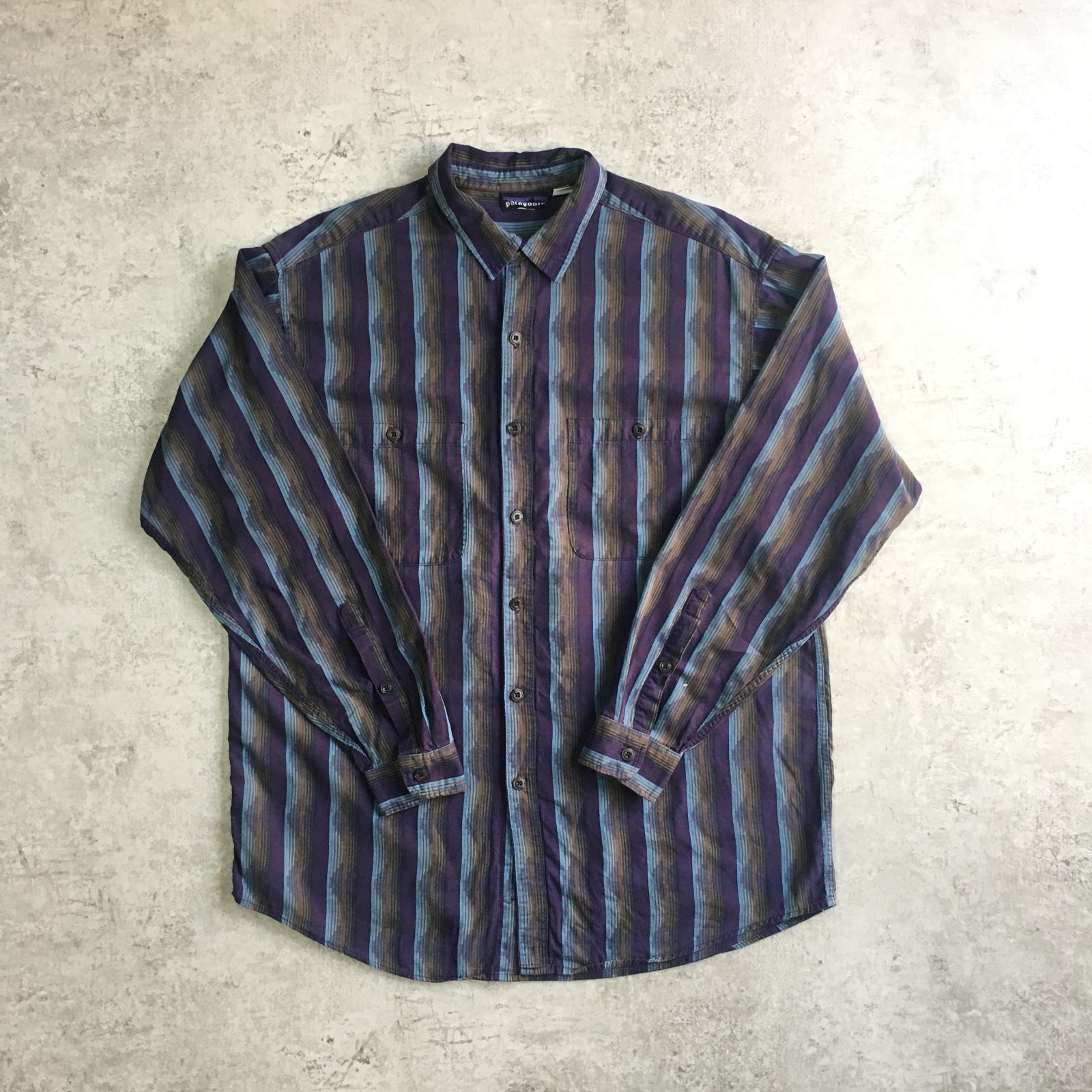 90s patagonia Native Stripe Long sleeve shirt パタゴニア