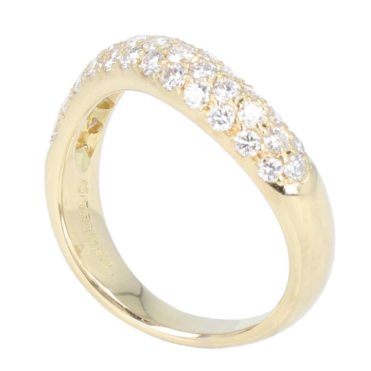 ダイヤモンド デザインリング 指輪 K18YG イエローゴールド