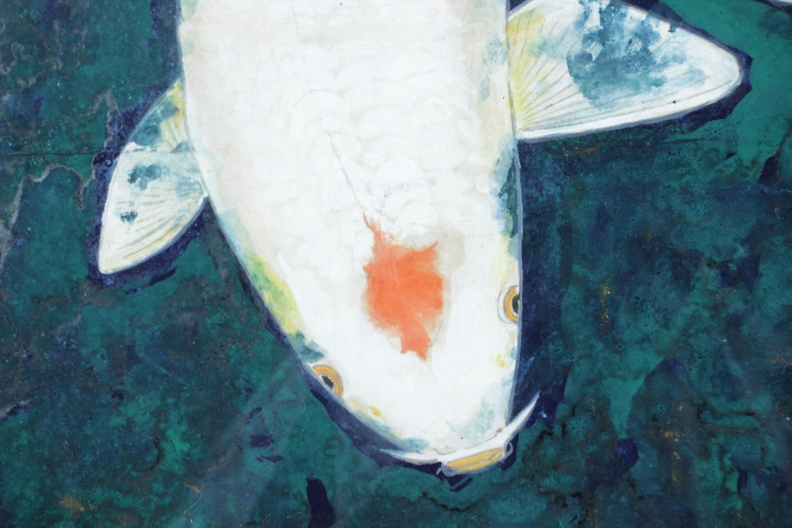 平山郁夫鑑定付 前田青邨筆 「日の丸鯉」 肉筆日本画12号 楾 N289.1-V2