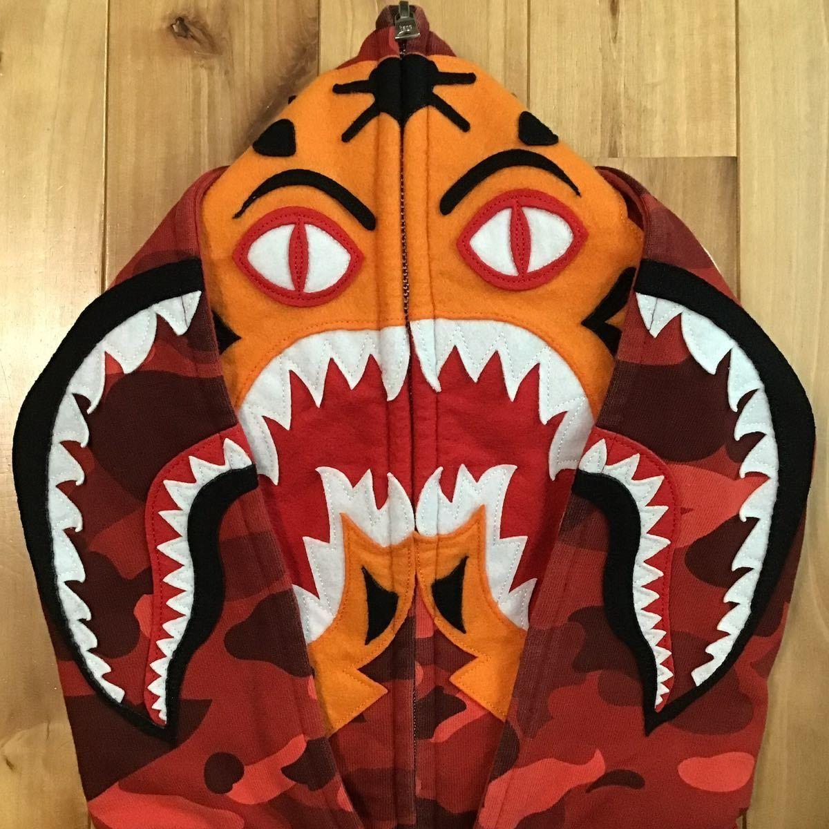 ダブル タイガー シャーク パーカー Mサイズ Double tiger shark full