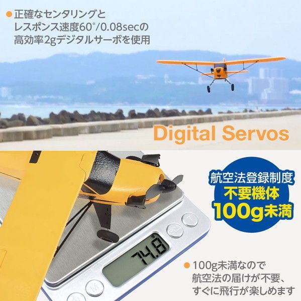 新品 HiTEC KOOTAI A505 J3-Cub プロポレス 2.4GHz 3CH エアープレーン