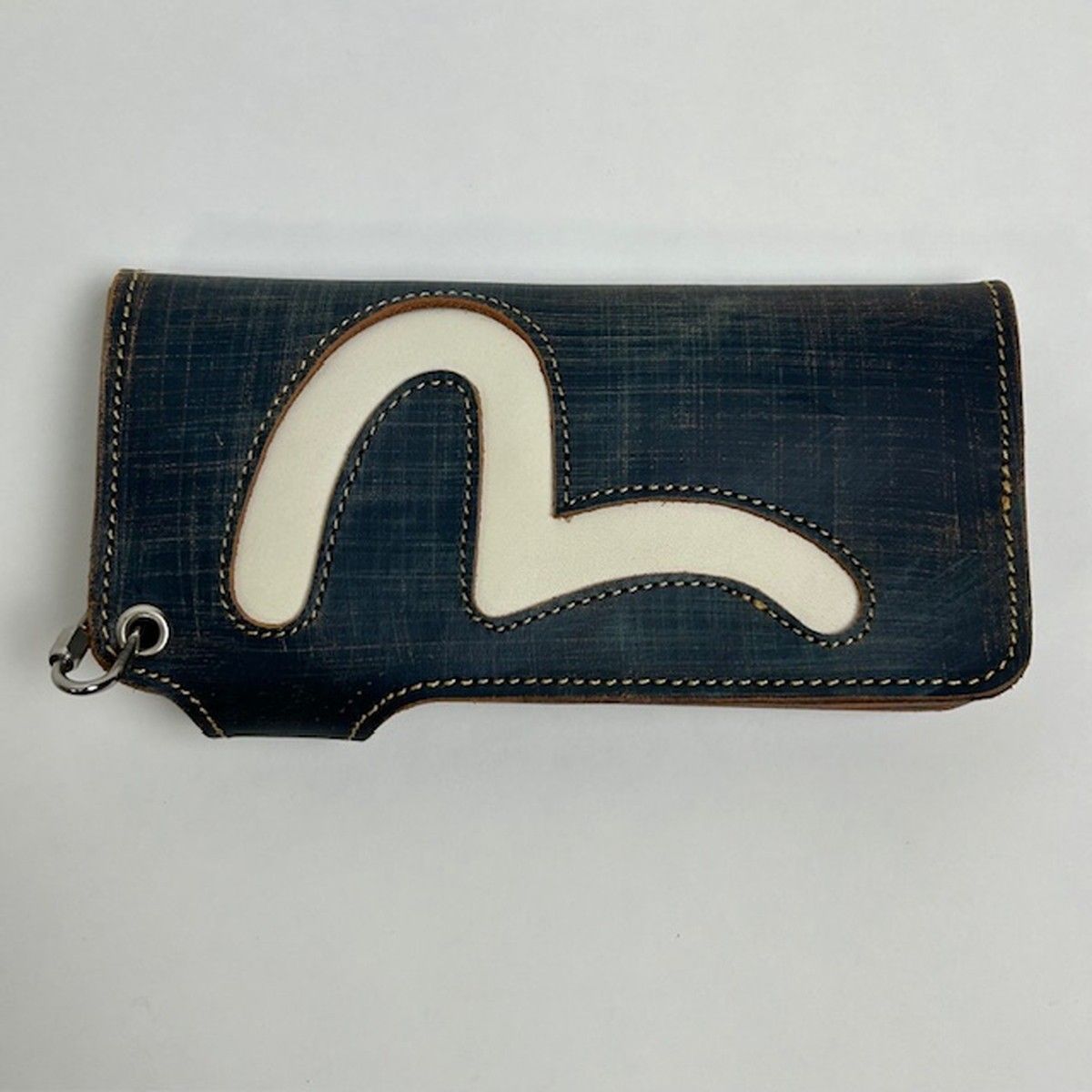 EVISU エヴィス ジーニングウォッシュ レザーロングウォレット