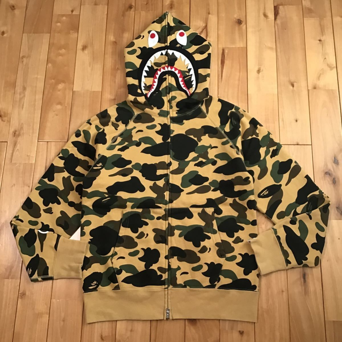 1st camo yellow シャーク パーカー Mサイズ shark full zip hoodie a