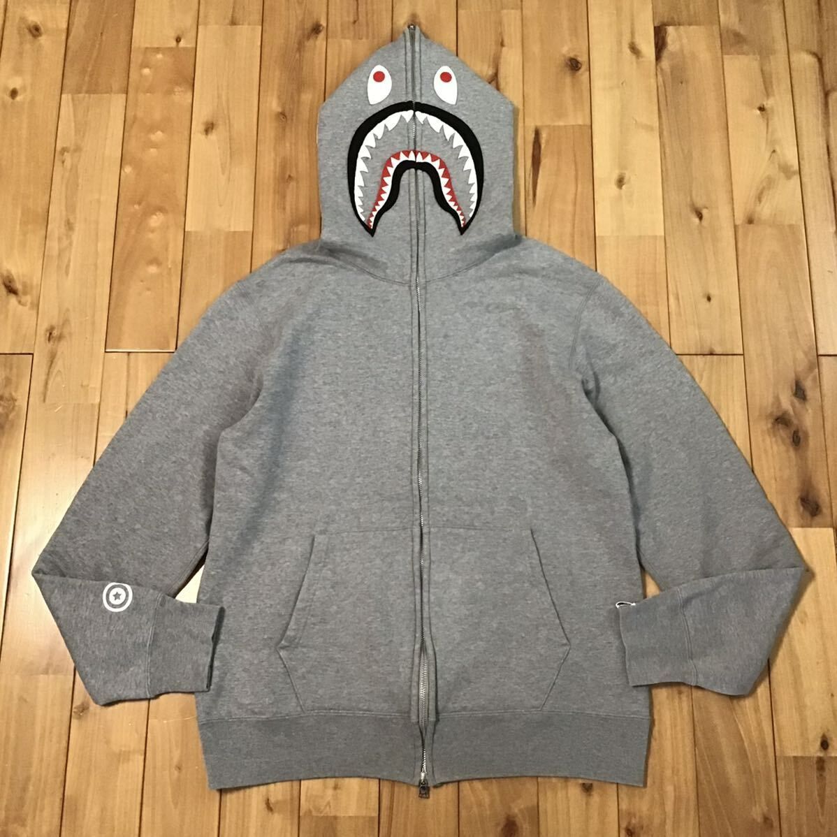 ☆XL☆ WGM シャーク パーカー グレー shark full zip hoodie a
