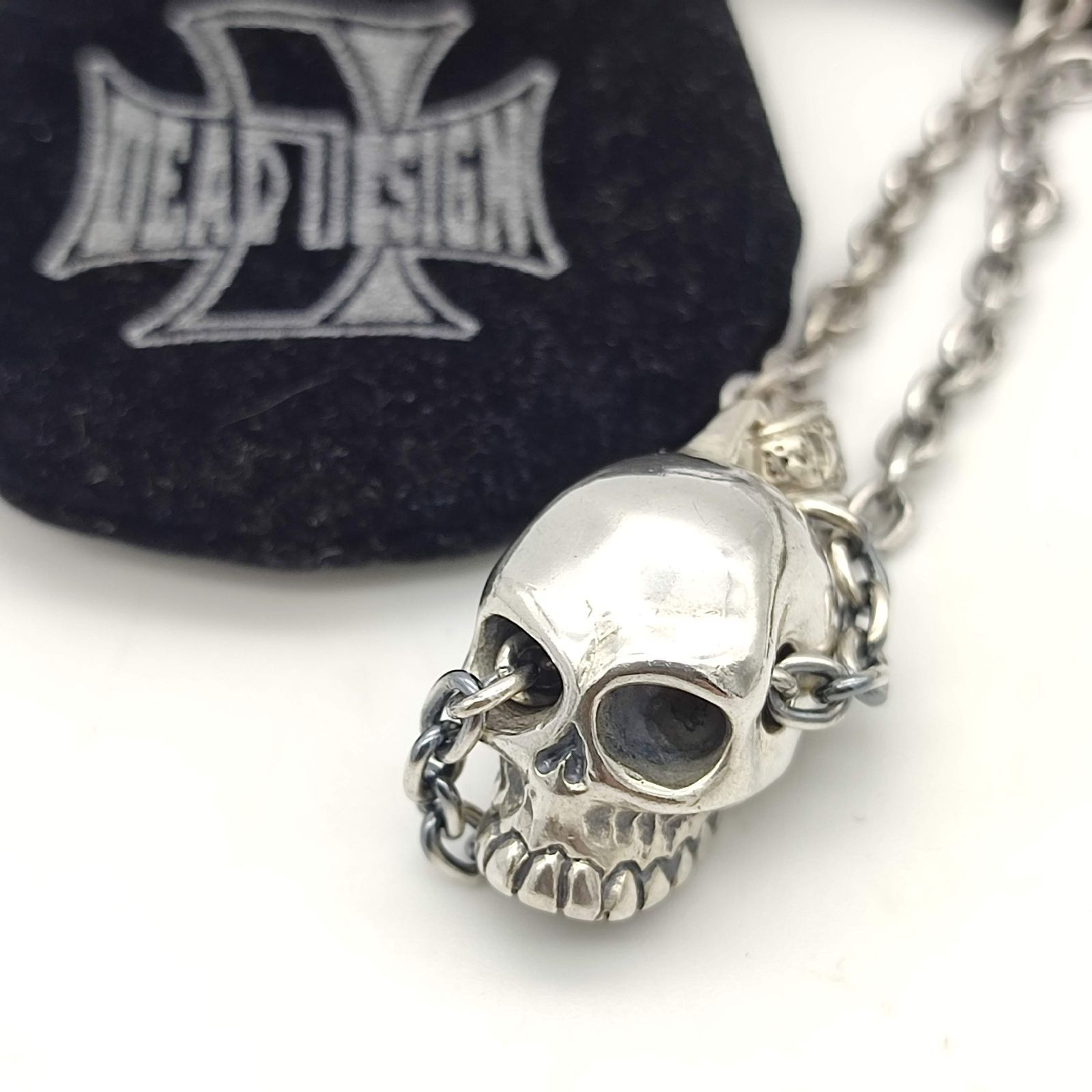 美品】DEAL DESIGN ディールデザイン スカルネックレス SILVER