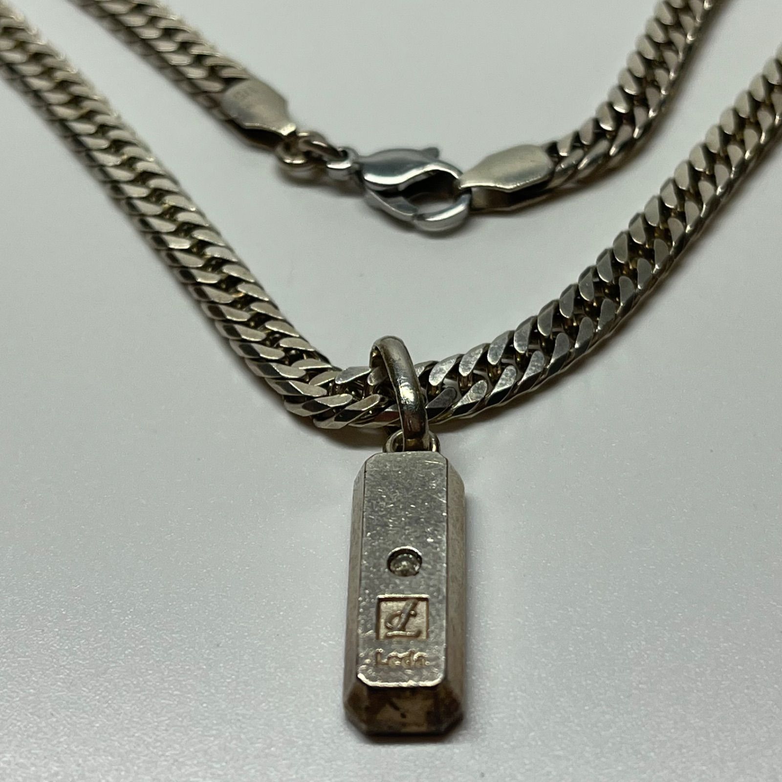 Leda SILMA レダシルマ 喜平チェーン ネックレス シルバー 石付き