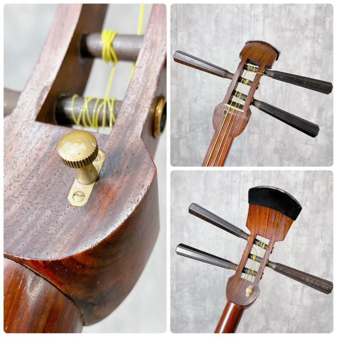 Y772 三味線 中棹 東さわり 紅木 和楽器 阿波踊り お囃子 民謡 地唄