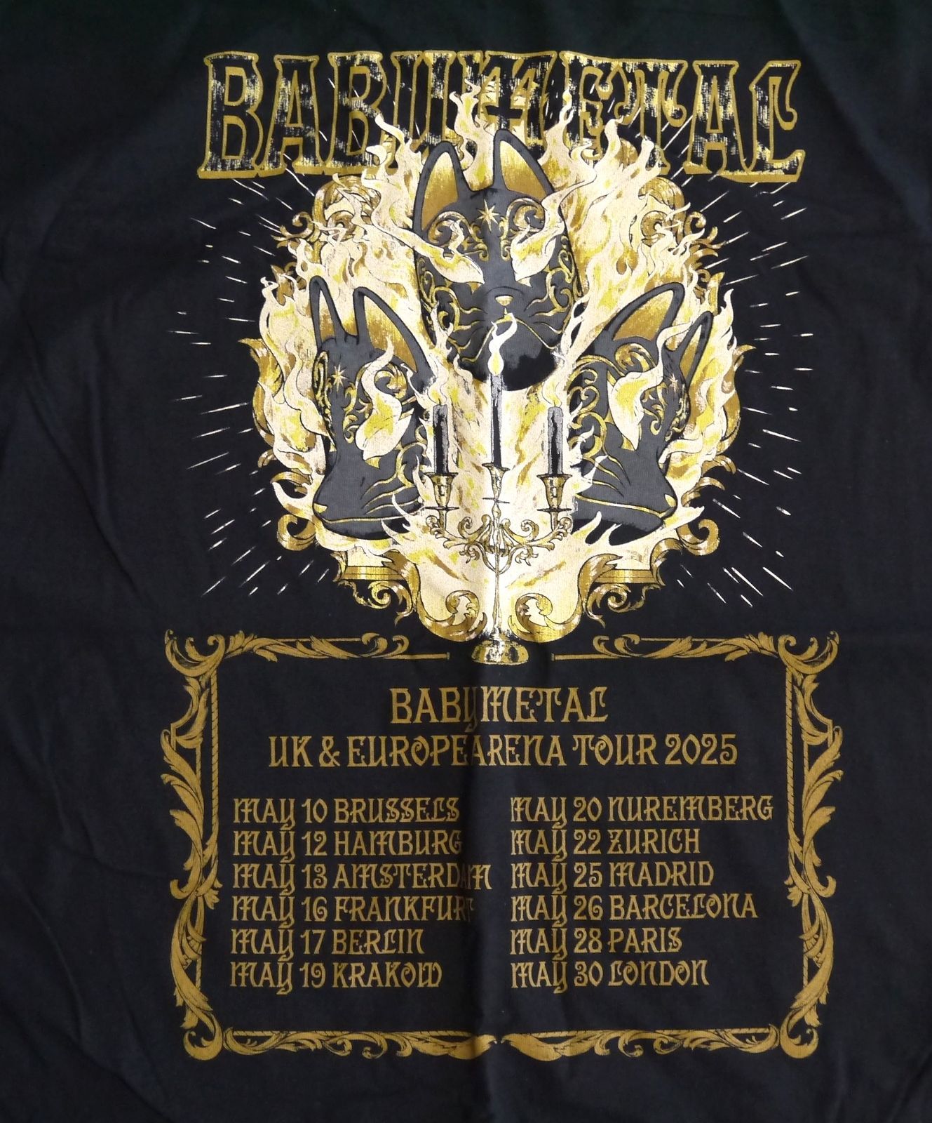 BABYMETAL Tシャツ XLサイズ「KON！KON！ TEE」UK＆EU アリーナツアー