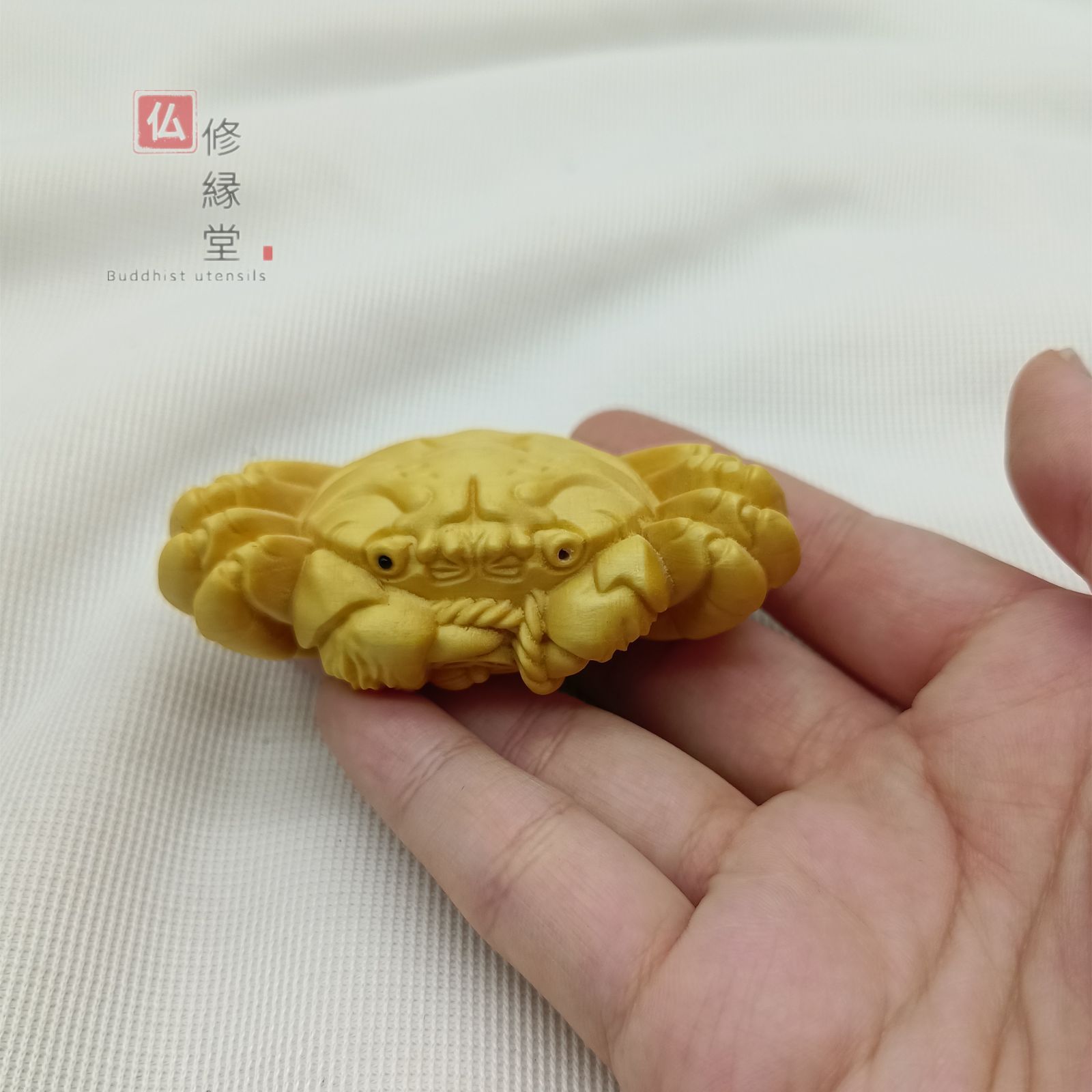 修縁堂】木彫り カニ 彫刻 文遊び工芸品 柘植材 - メルカリ