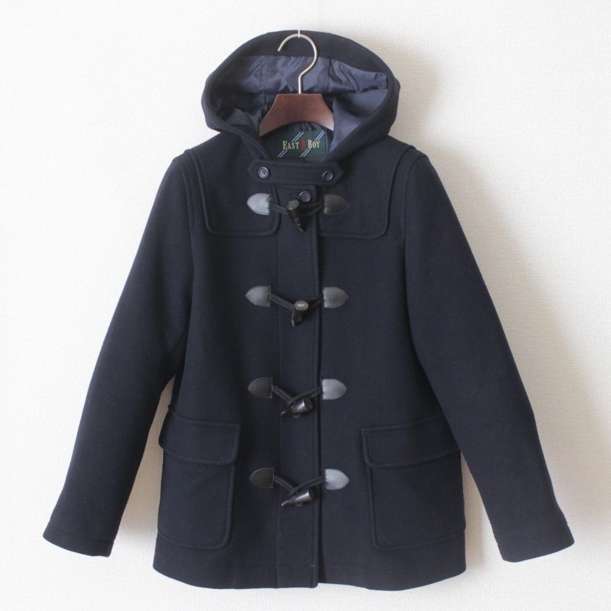 49【極美品】イーストボーイ ダッフルコート 9 ダークネイビー 濃紺