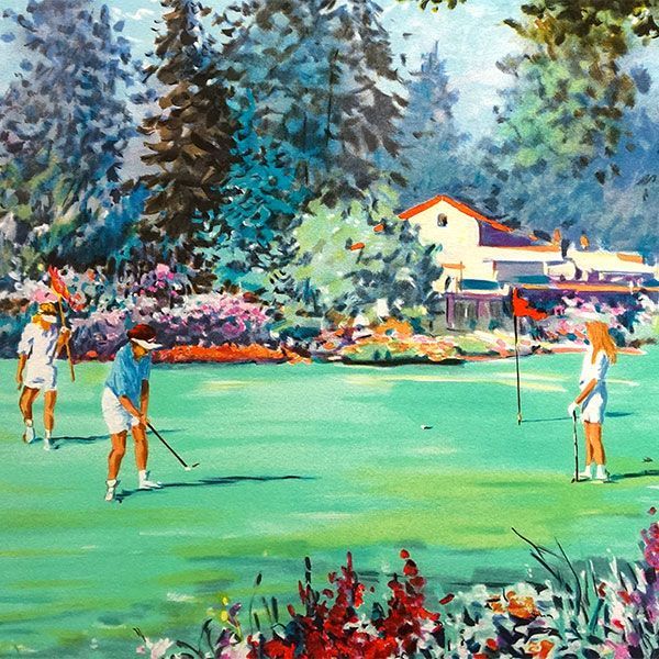 版画 ケリー・ハーレム 「ゴルフ場」 リトグラフ 額入り 大型絵画