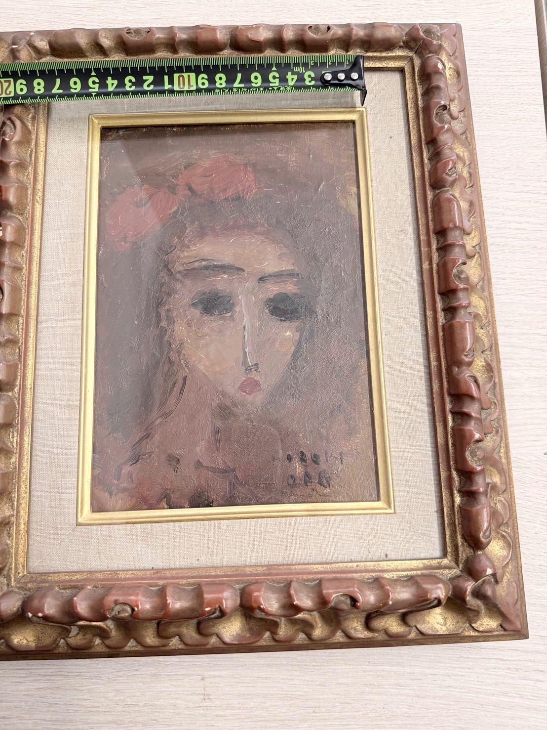 織田廣喜】【織田広喜】『タイトル不明』油彩 0号 直筆サイン 美術作品