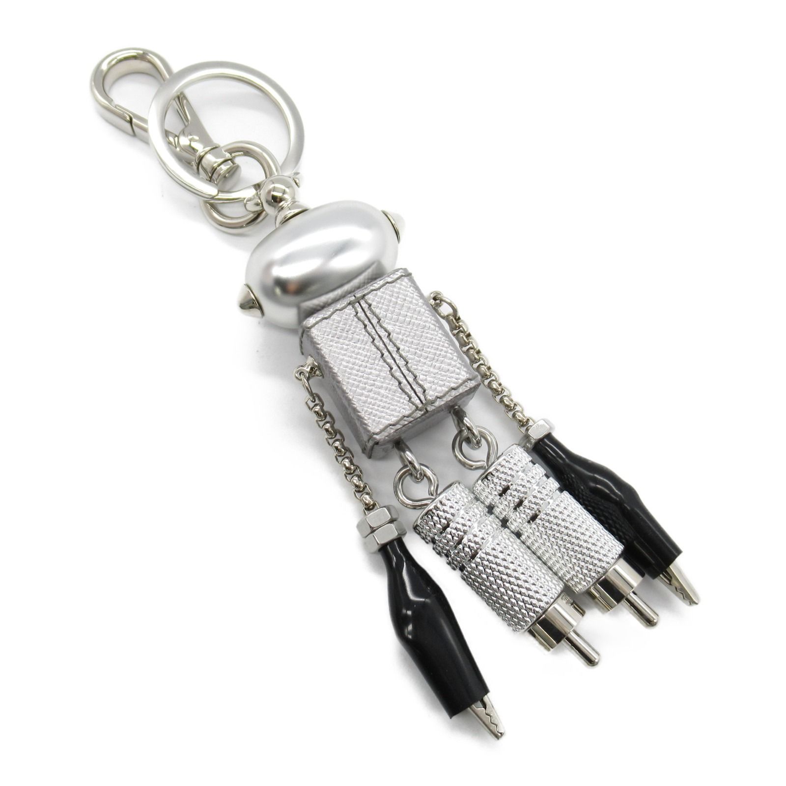 プラダ PRADA チャーム ロボット チャーム シルバー レザー ロボット