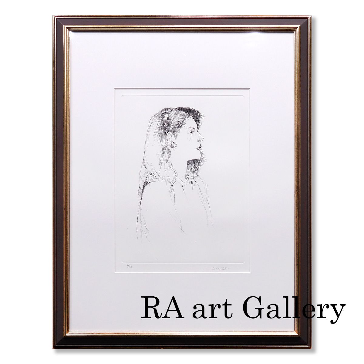 徳田宏行【美人画】肉筆パステル画 直筆サインあり アンティーク