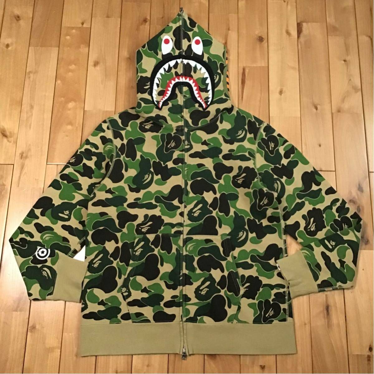 ABC camo green シャーク パーカー Lサイズ shark full zip hoodie a
