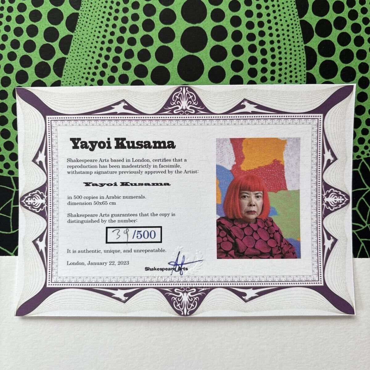 希少品】Yayoi Kusama 草間彌生 《Pumpkin かぼちゃ》 緑 サイン入り