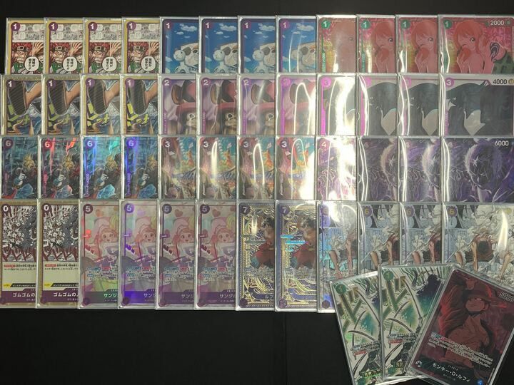 デッキ】 緑紫ルフィ 【ワンピースカード】 フルパラ/6ルフィコミパラ4